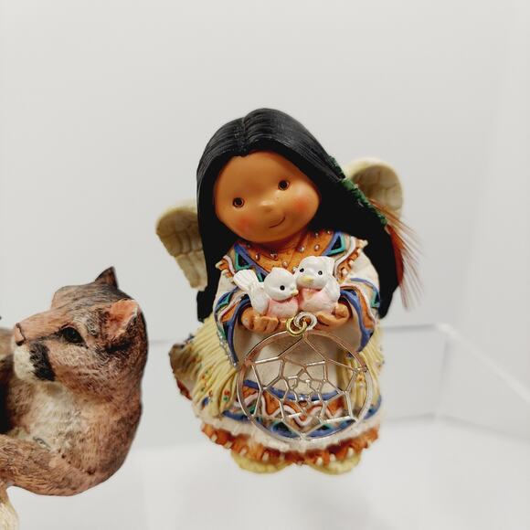 Vtg Friends Of The Feather Figurines Enesco Lot Peace Earth Dream Catcher 1998 - Picture 7 of 16